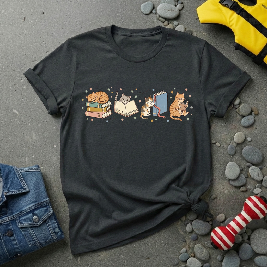 Studying Cat T-Shirt