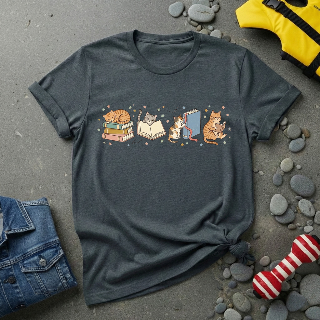 Studying Cat T-Shirt