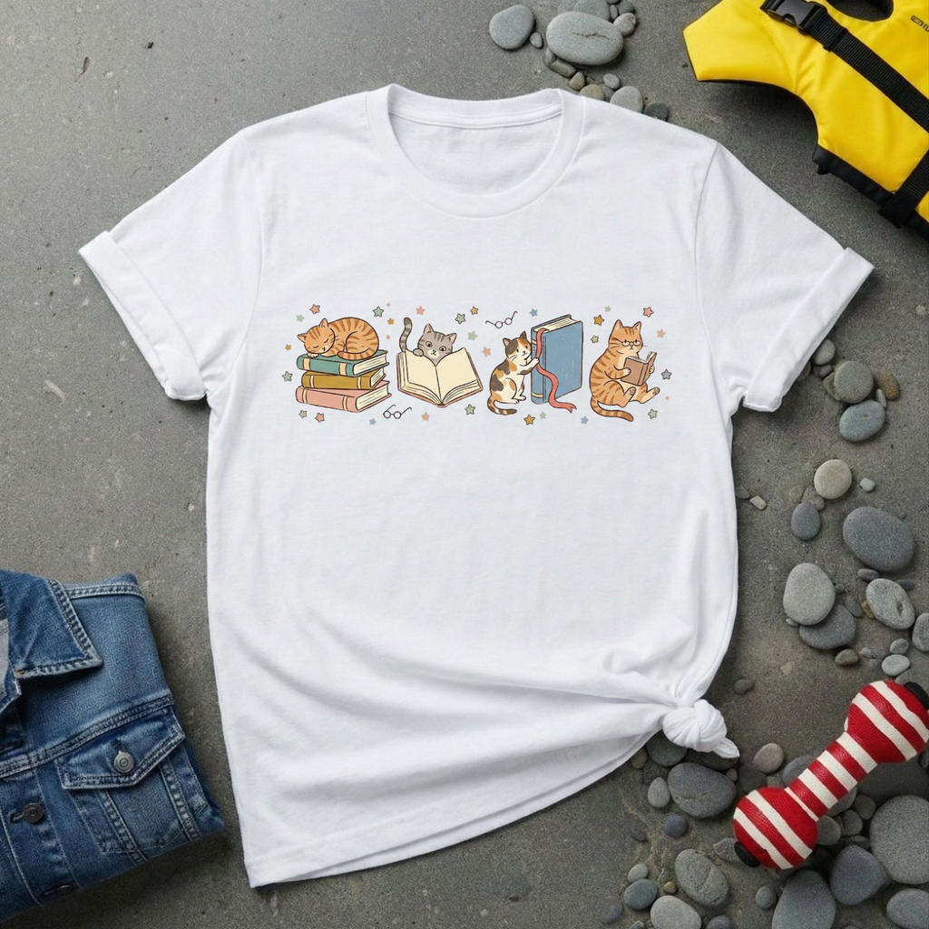 Studying Cat T-Shirt