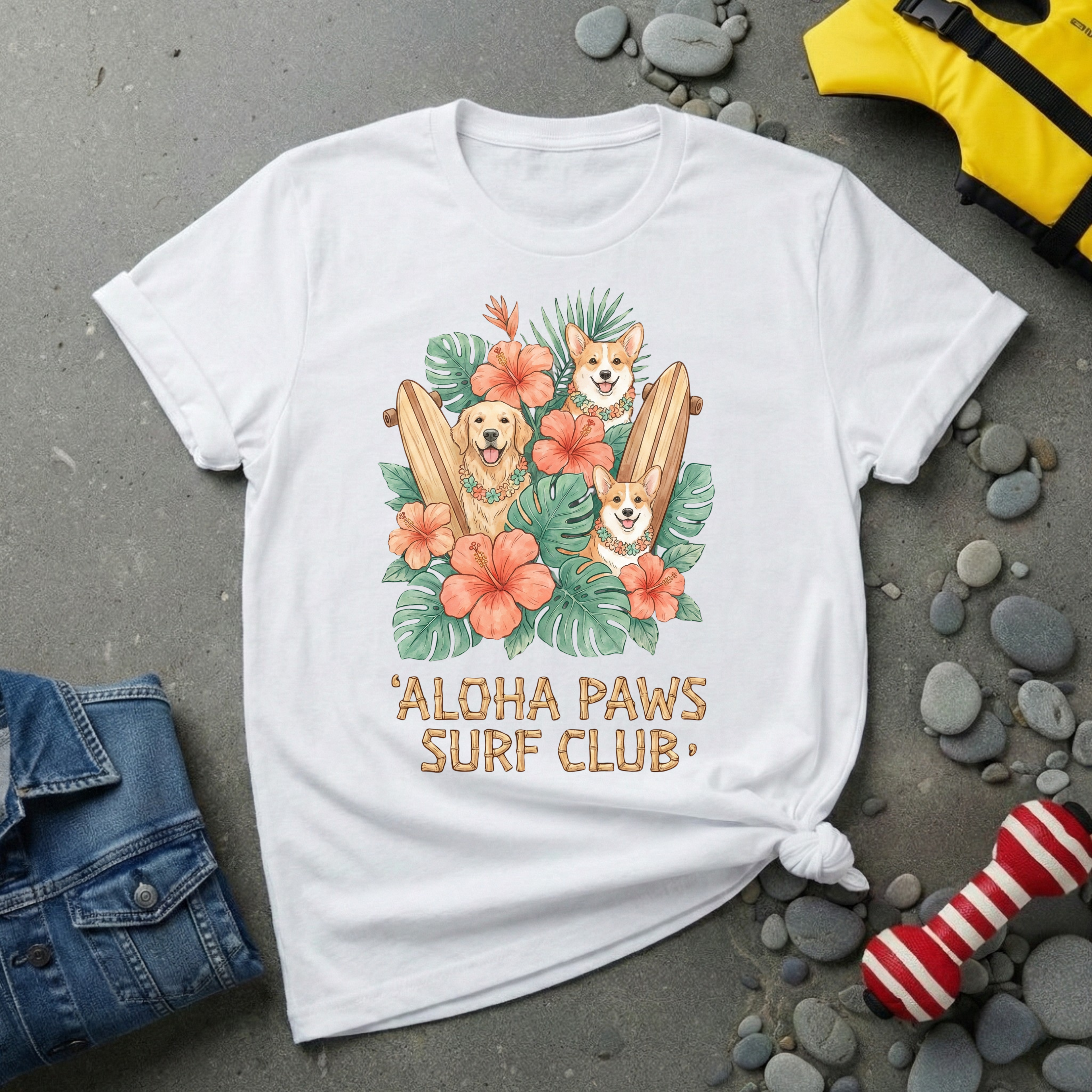 Aloha Paws Surf Club T-Shirt