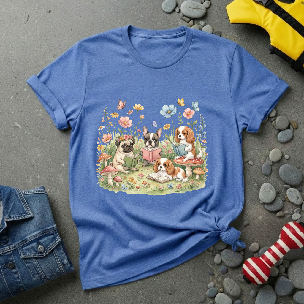 Dog with Books T-Shirt