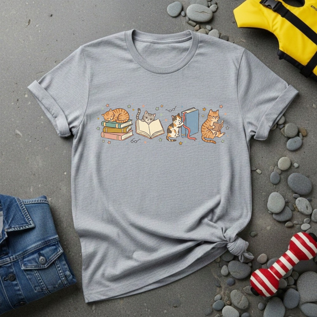 Studying Cat T-Shirt